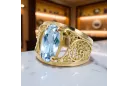 Ring Aquamarine 14K Yellow gold Vintage style vrc057y